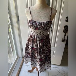 My Michelle petite women dress. Multicolored: white,brown and pink. Size:5